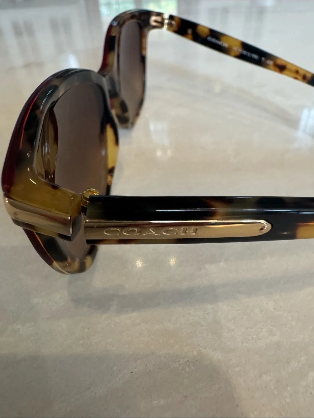Coach Burgundy and Tortoiseshell Cat-Eye Sunglasses